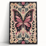 Scandinavian Butterfly Art | Elegant Floral Nordic-Inspired Wall Decor