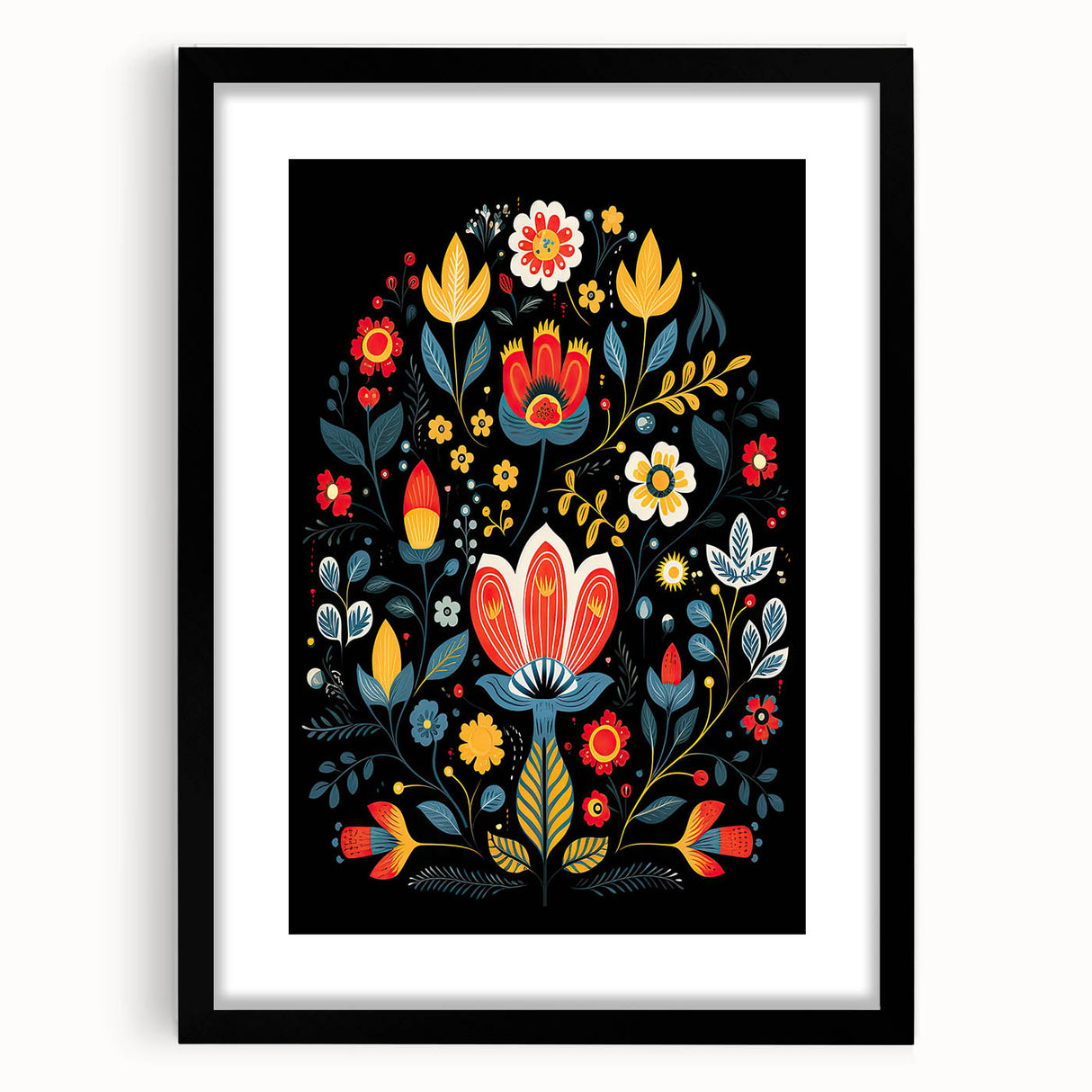 Scandinavian Wall Decor | Minimalist Nordic Floral Art Print