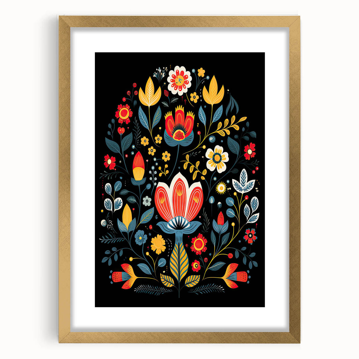 Scandinavian Wall Decor | Minimalist Nordic Floral Art Print
