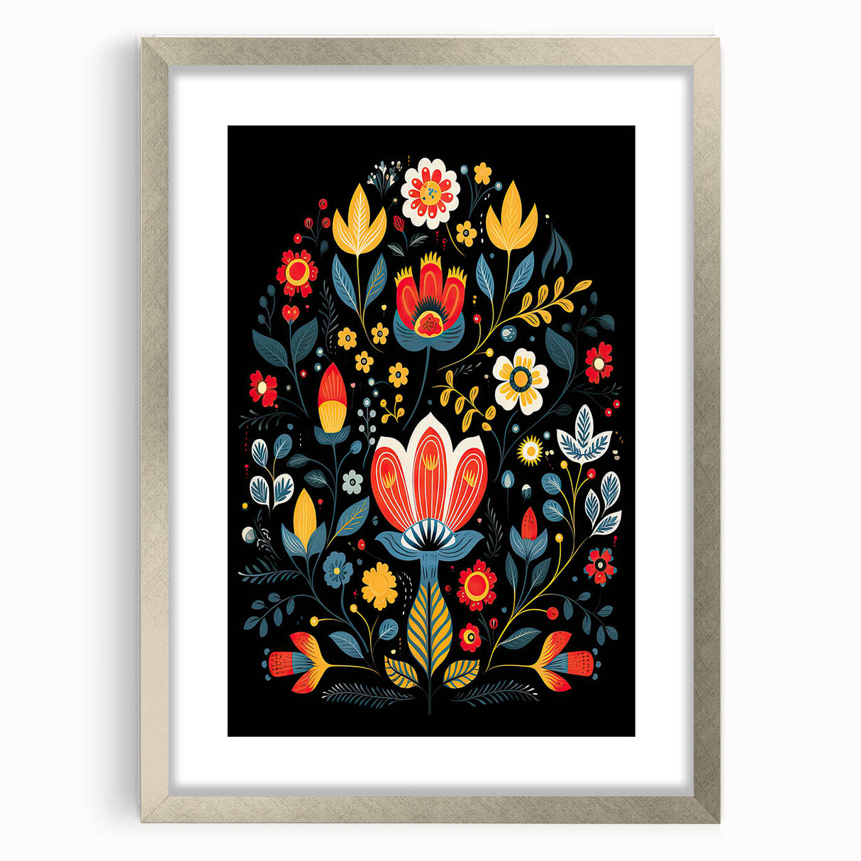 Scandinavian Wall Decor | Minimalist Nordic Floral Art Print