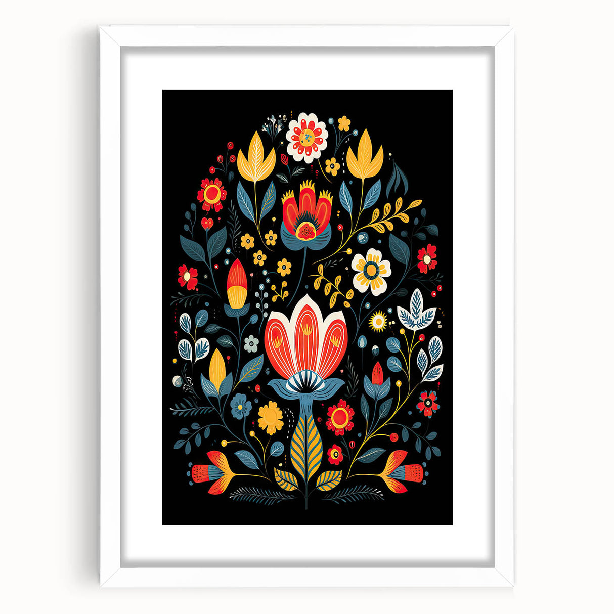 Scandinavian Wall Decor | Minimalist Nordic Floral Art Print
