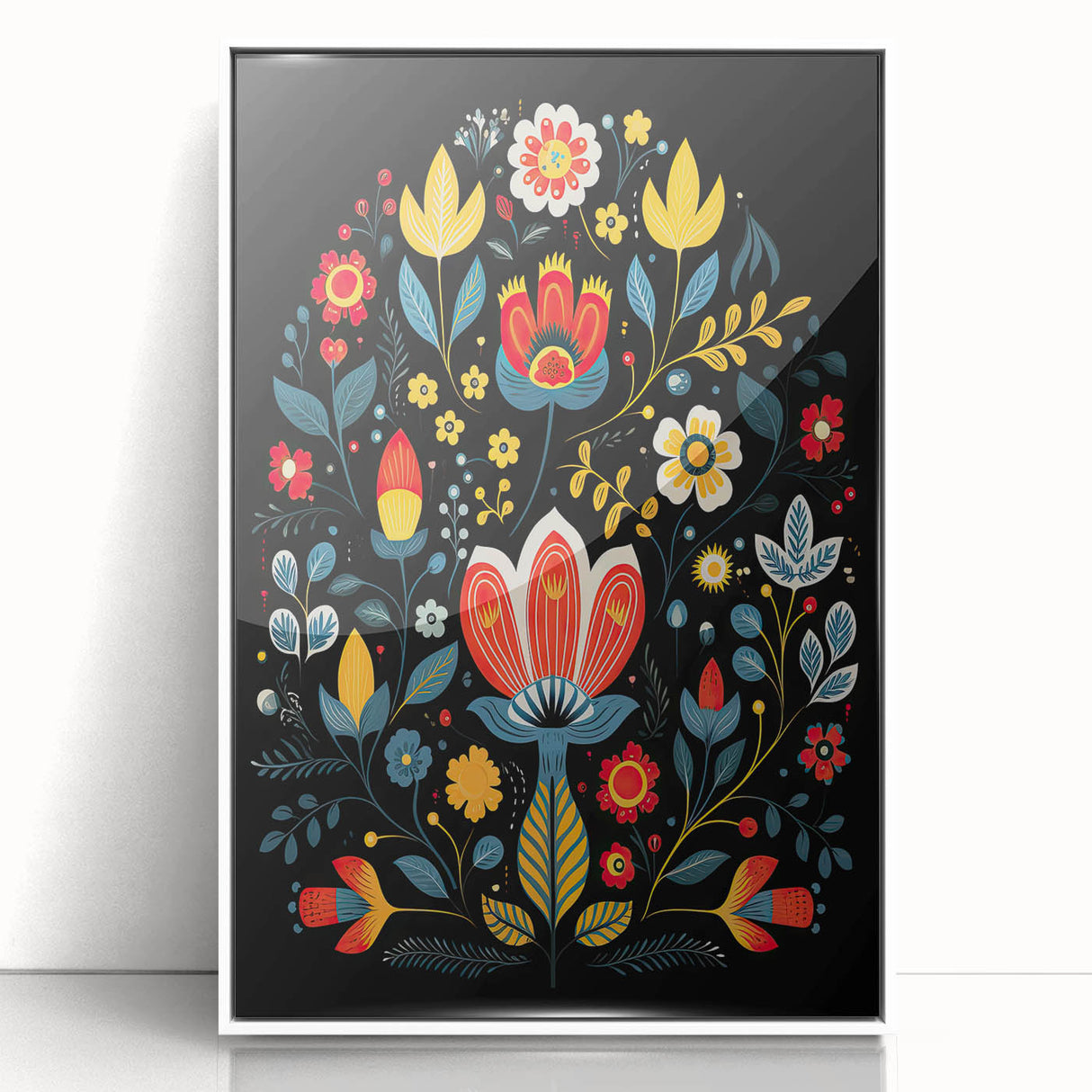 Scandinavian Wall Decor | Minimalist Nordic Floral Art Print