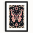 Scandinavian Wall Decor | Nordic Butterfly Art Print in Pink and Gray