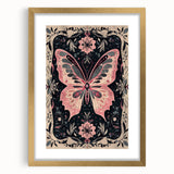 Scandinavian Wall Decor | Nordic Butterfly Art Print in Pink and Gray