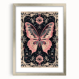 Scandinavian Wall Decor | Nordic Butterfly Art Print in Pink and Gray