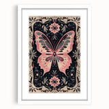 Scandinavian Wall Decor | Nordic Butterfly Art Print in Pink and Gray