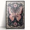 Scandinavian Wall Decor | Nordic Butterfly Art Print in Pink and Gray