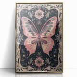 Scandinavian Wall Decor | Nordic Butterfly Art Print in Pink and Gray