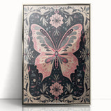 Scandinavian Wall Decor | Nordic Butterfly Art Print in Pink and Gray