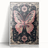 Scandinavian Wall Decor | Nordic Butterfly Art Print in Pink and Gray