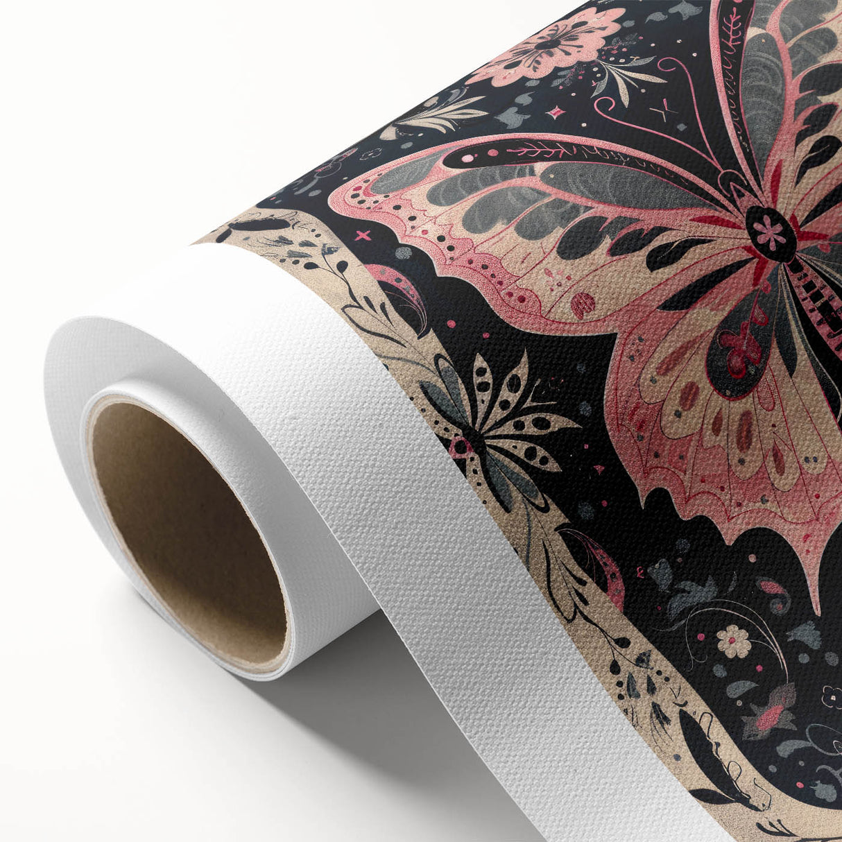 Scandinavian Wall Decor | Nordic Butterfly Art Print in Pink and Gray
