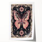 Scandinavian Wall Decor | Nordic Butterfly Art Print in Pink and Gray