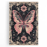 Scandinavian Wall Decor | Nordic Butterfly Art Print in Pink and Gray