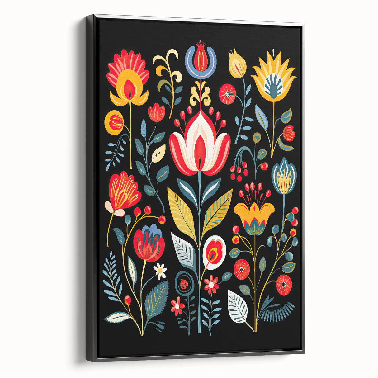 Scandinavian Wall Decor | Vibrant Floral Nordic Art Print