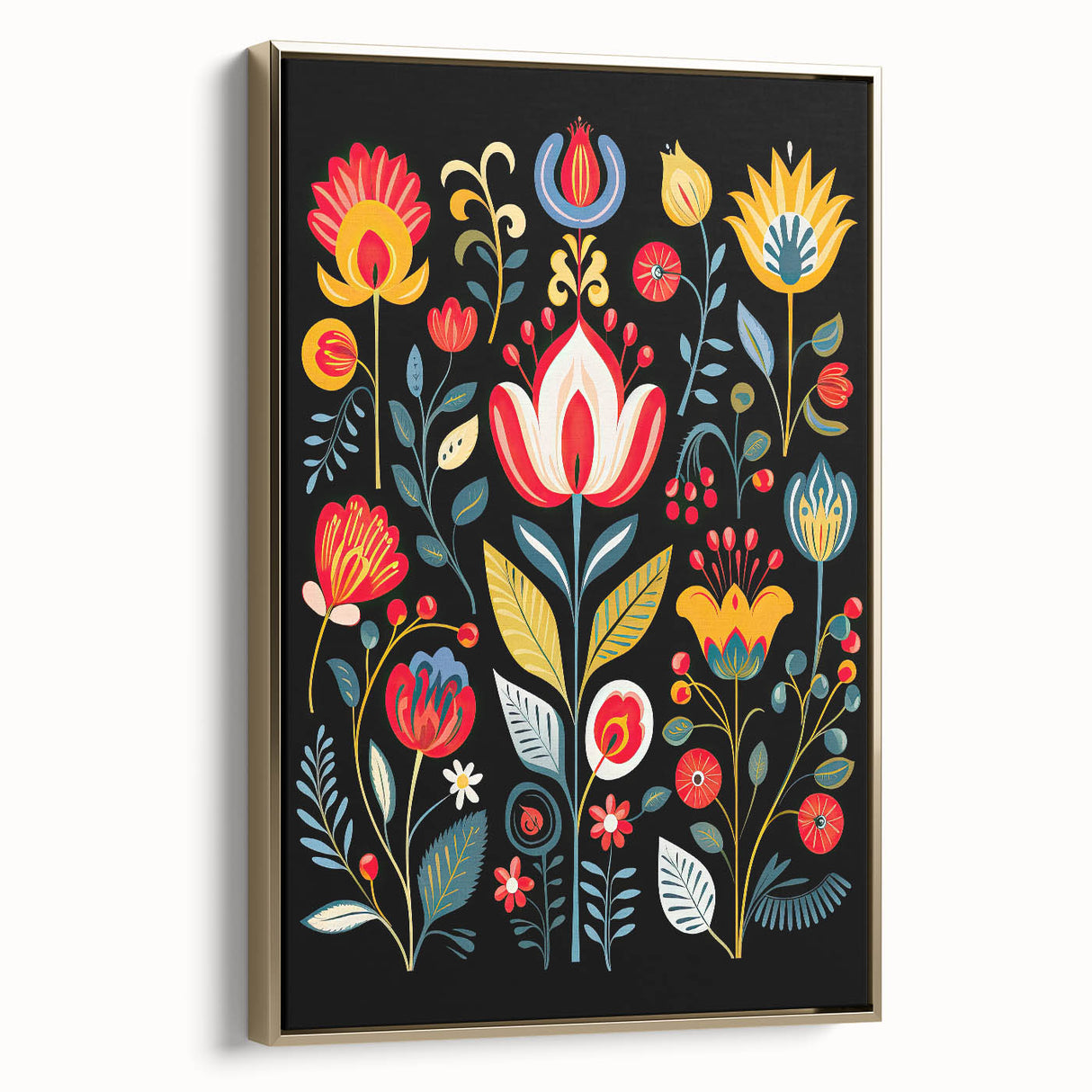 Scandinavian Wall Decor | Vibrant Floral Nordic Art Print