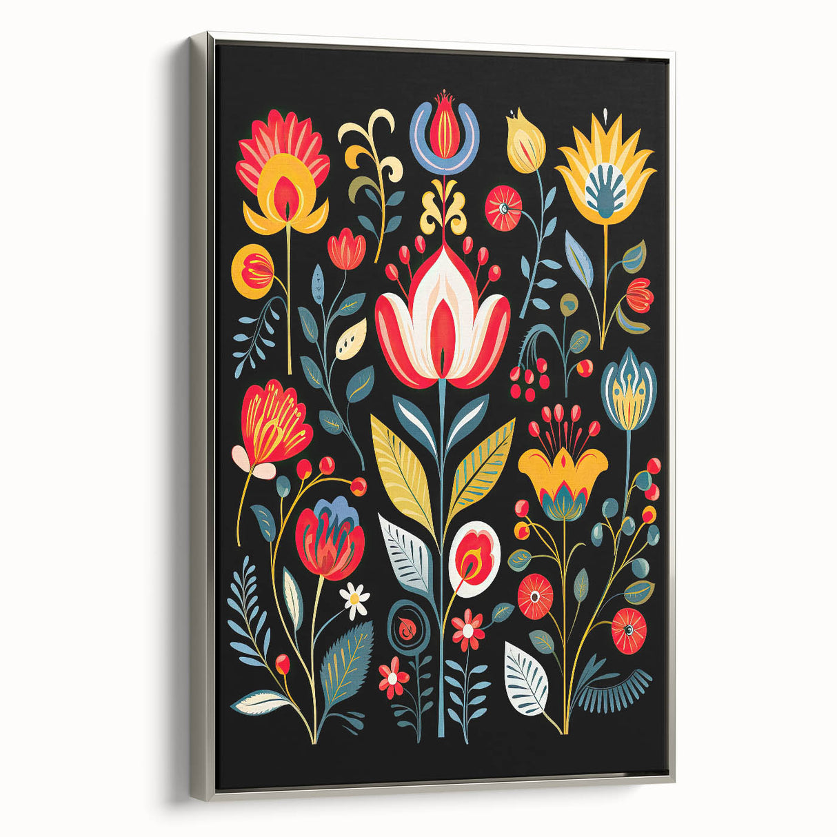 Scandinavian Wall Decor | Vibrant Floral Nordic Art Print