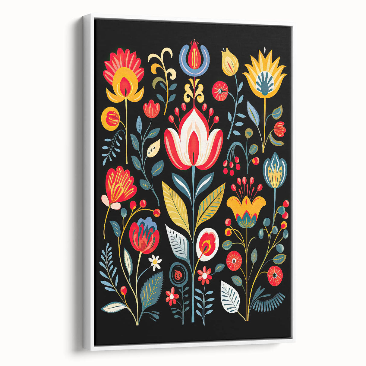 Scandinavian Wall Decor | Vibrant Floral Nordic Art Print