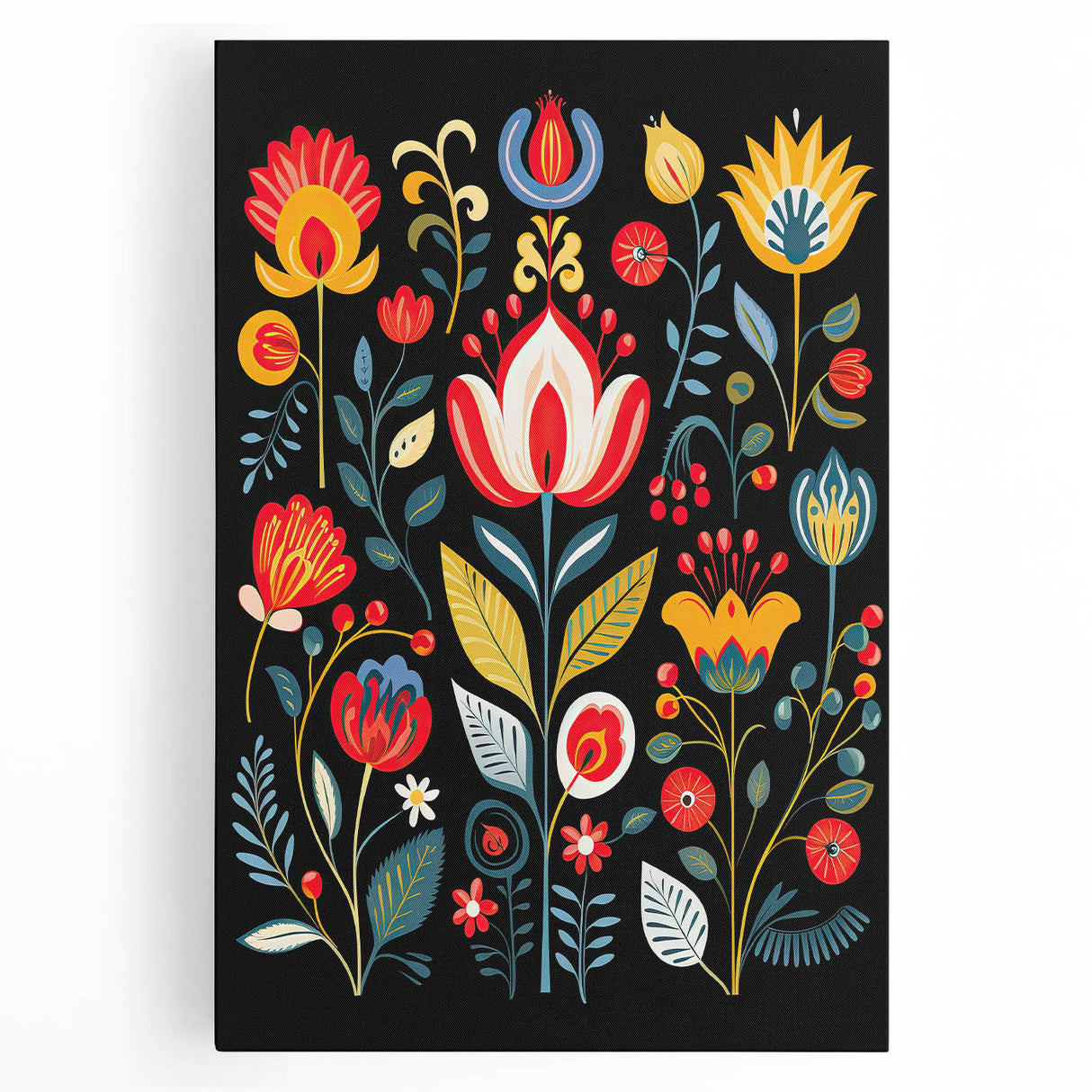 Scandinavian Wall Decor | Vibrant Floral Nordic Art Print