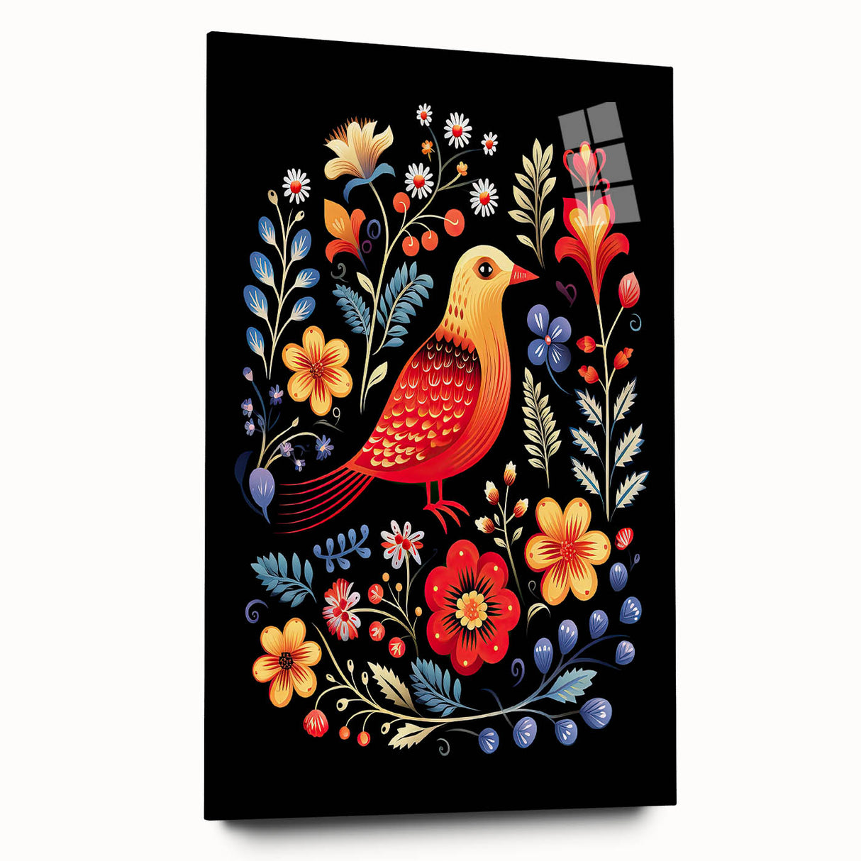 Scandinavian Wall Decor | Vibrant Nordic Bird Art Print | Hygge-Inspired