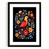 Scandinavian Wall Decor | Vibrant Nordic Bird Art Print | Hygge-Inspired