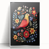 Scandinavian Wall Decor | Vibrant Nordic Bird Art Print | Hygge-Inspired