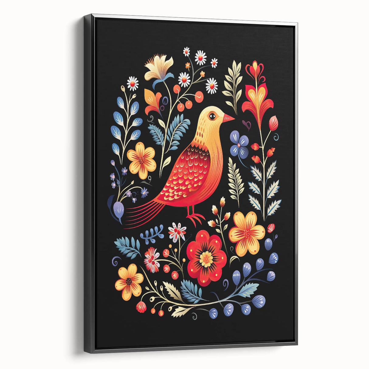 Scandinavian Wall Decor | Vibrant Nordic Bird Art Print | Hygge-Inspired
