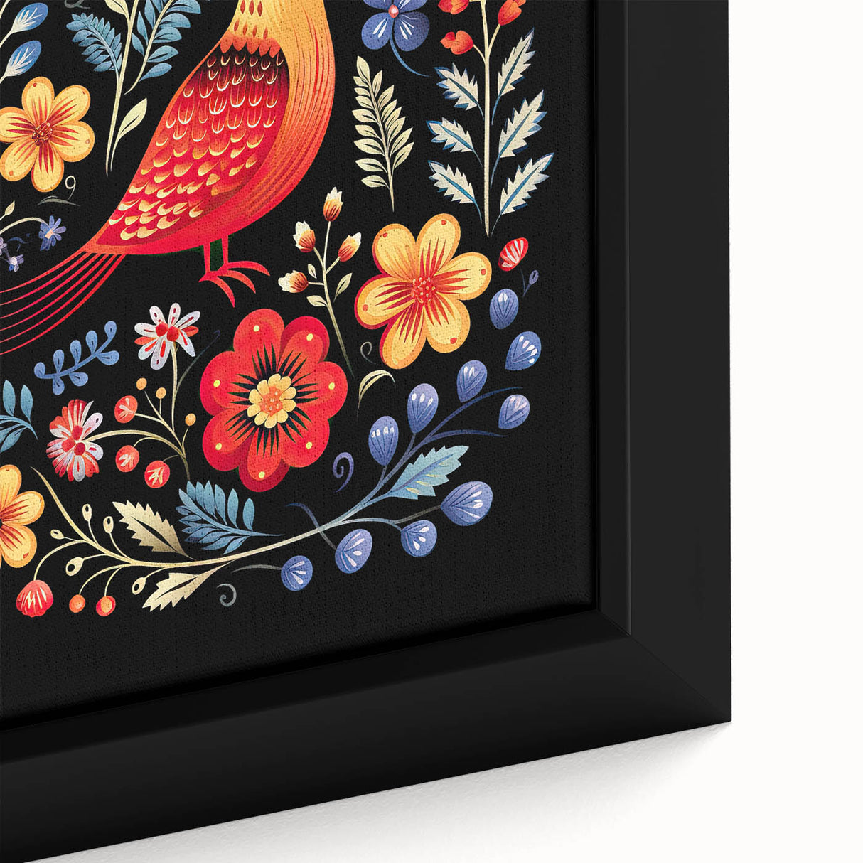 Scandinavian Wall Decor | Vibrant Nordic Bird Art Print | Hygge-Inspired