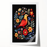 Scandinavian Wall Decor | Vibrant Nordic Bird Art Print | Hygge-Inspired