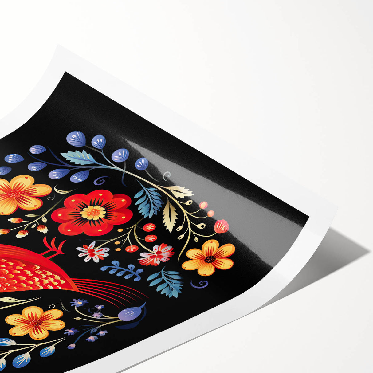 Scandinavian Wall Decor | Vibrant Nordic Bird Art Print | Hygge-Inspired