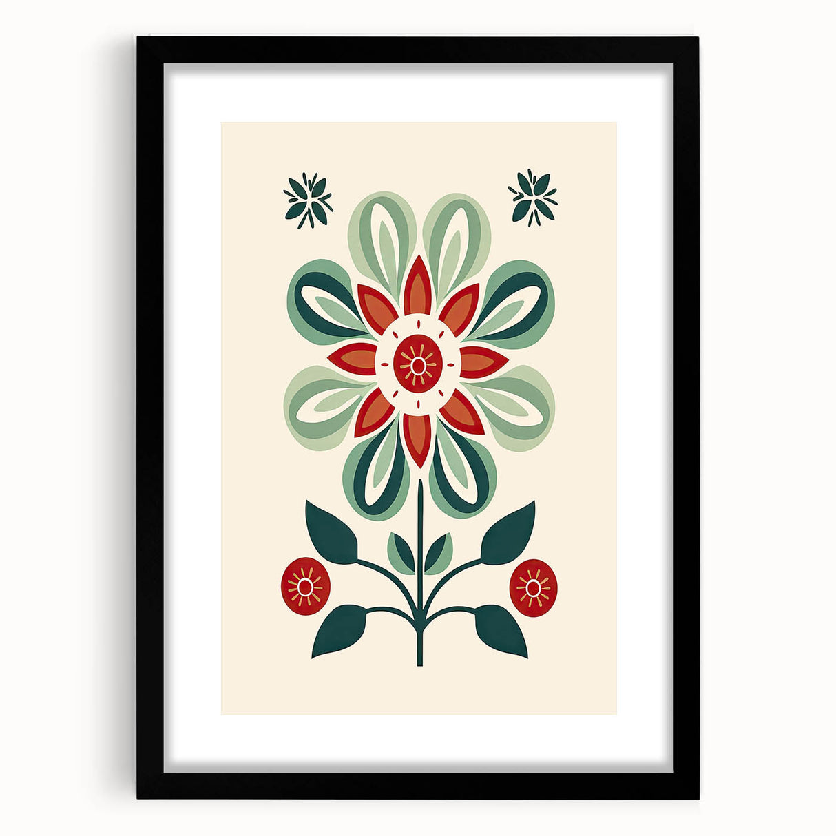 Scandinavian Wall Decor | Minimalist Floral Nordic Art Print | Hygge Style