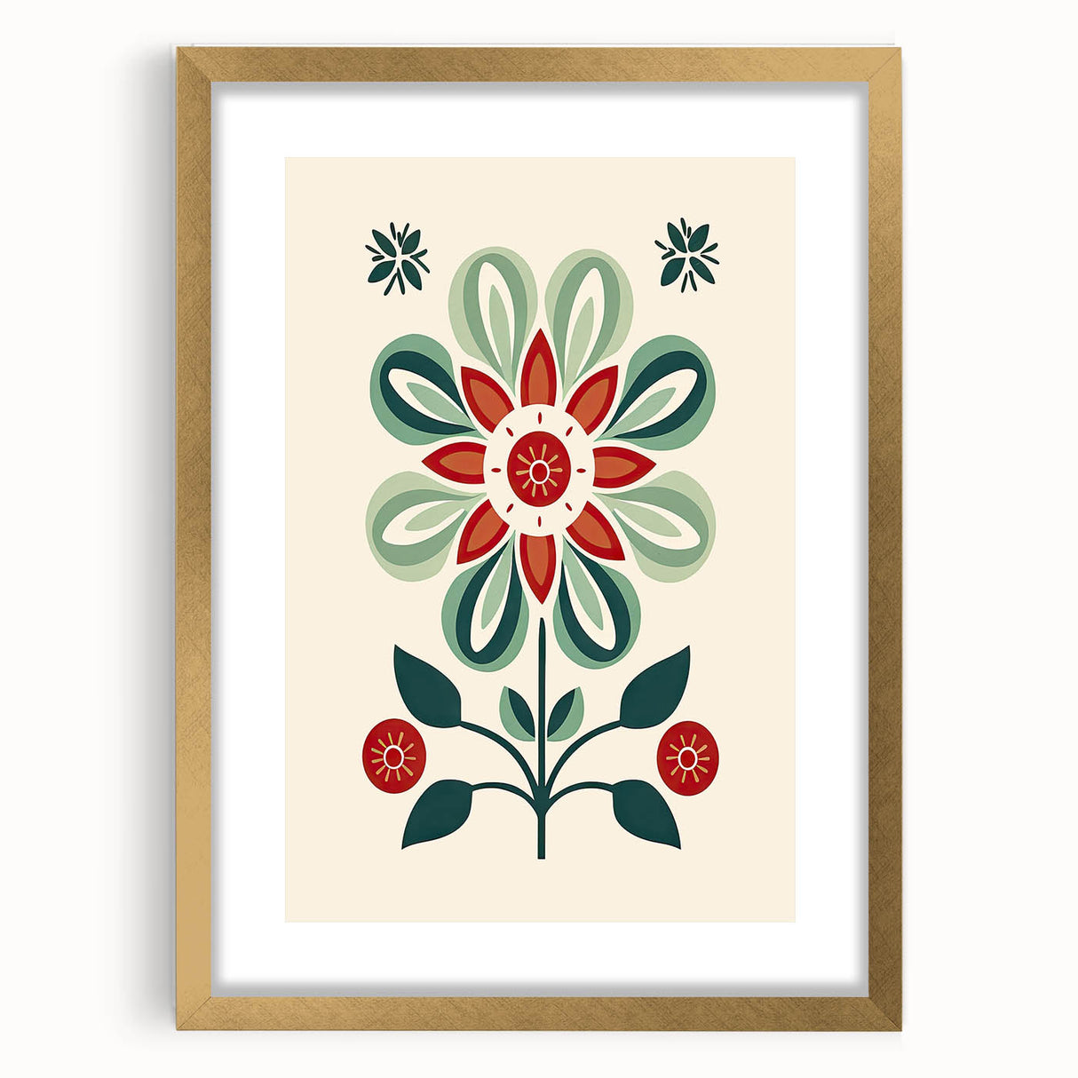 Scandinavian Wall Decor | Minimalist Floral Nordic Art Print | Hygge Style