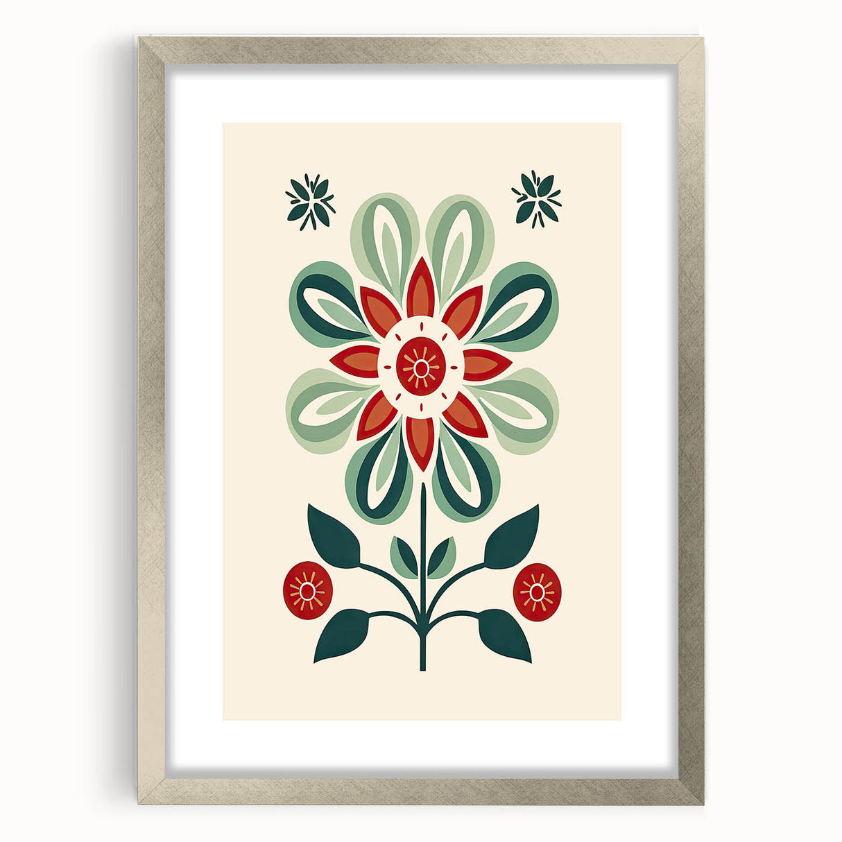 Scandinavian Wall Decor | Minimalist Floral Nordic Art Print | Hygge Style