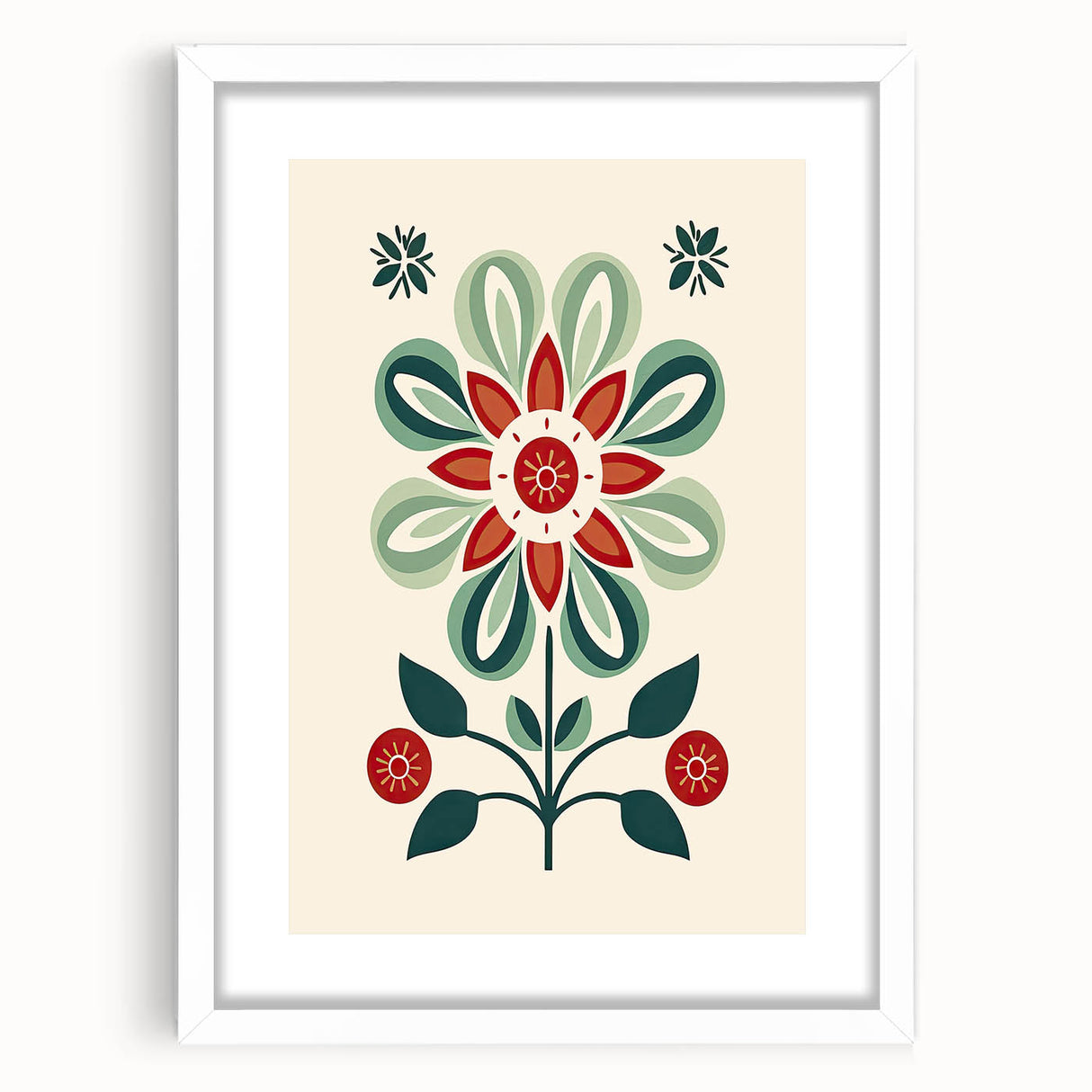 Scandinavian Wall Decor | Minimalist Floral Nordic Art Print | Hygge Style