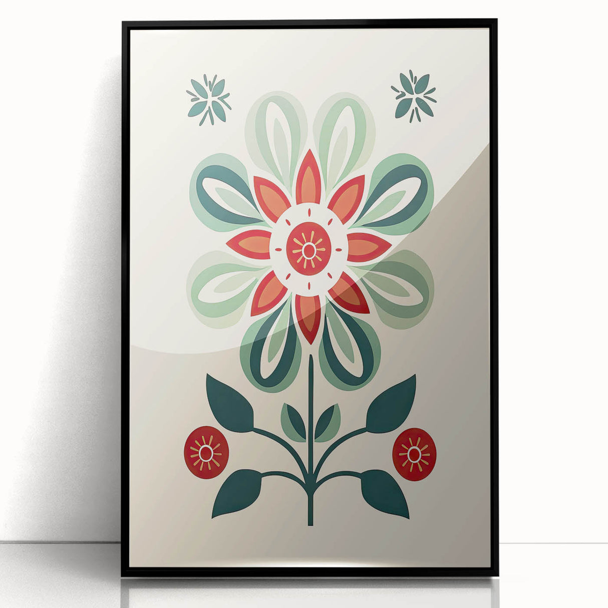 Scandinavian Wall Decor | Minimalist Floral Nordic Art Print | Hygge Style
