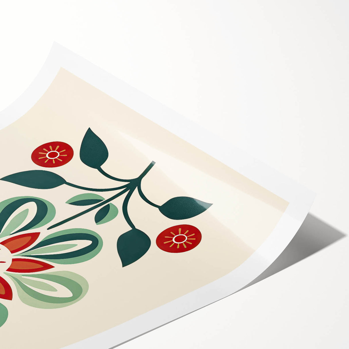 Scandinavian Wall Decor | Minimalist Floral Nordic Art Print | Hygge Style