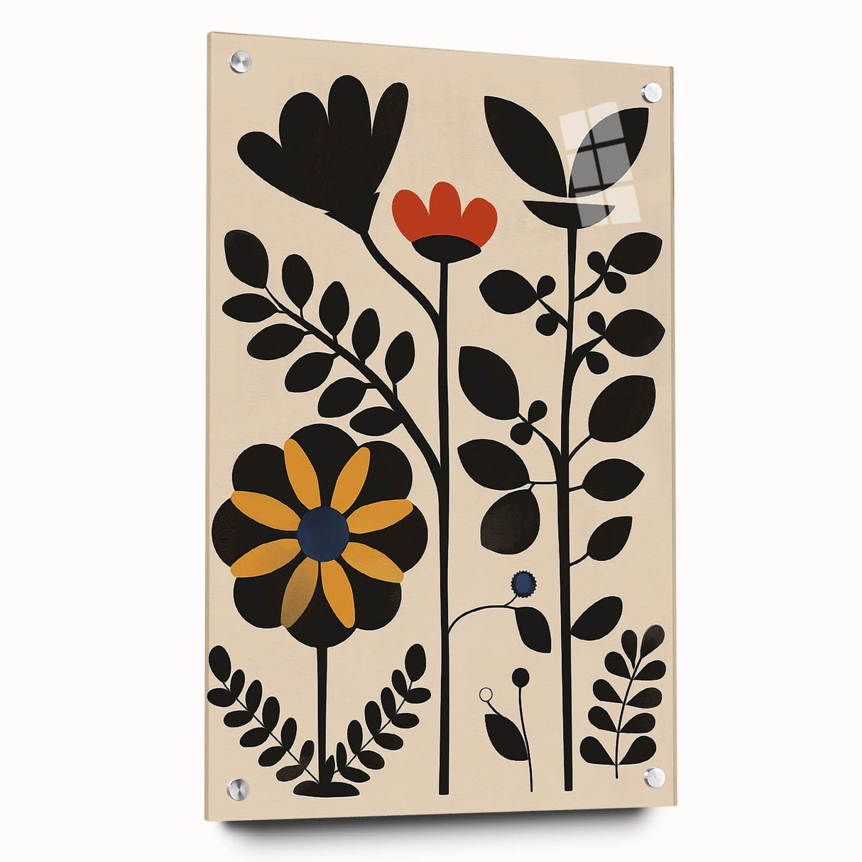 Scandinavian Wall Decor | Bold Minimalist Floral Nordic Art Print | Hygge
