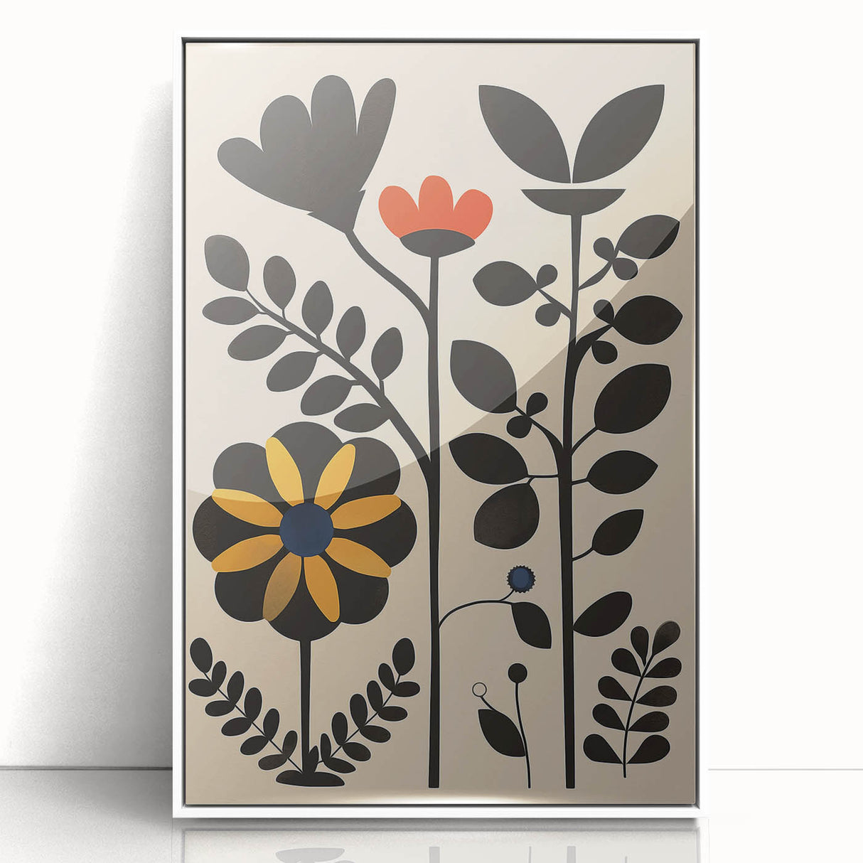 Scandinavian Wall Decor | Bold Minimalist Floral Nordic Art Print | Hygge