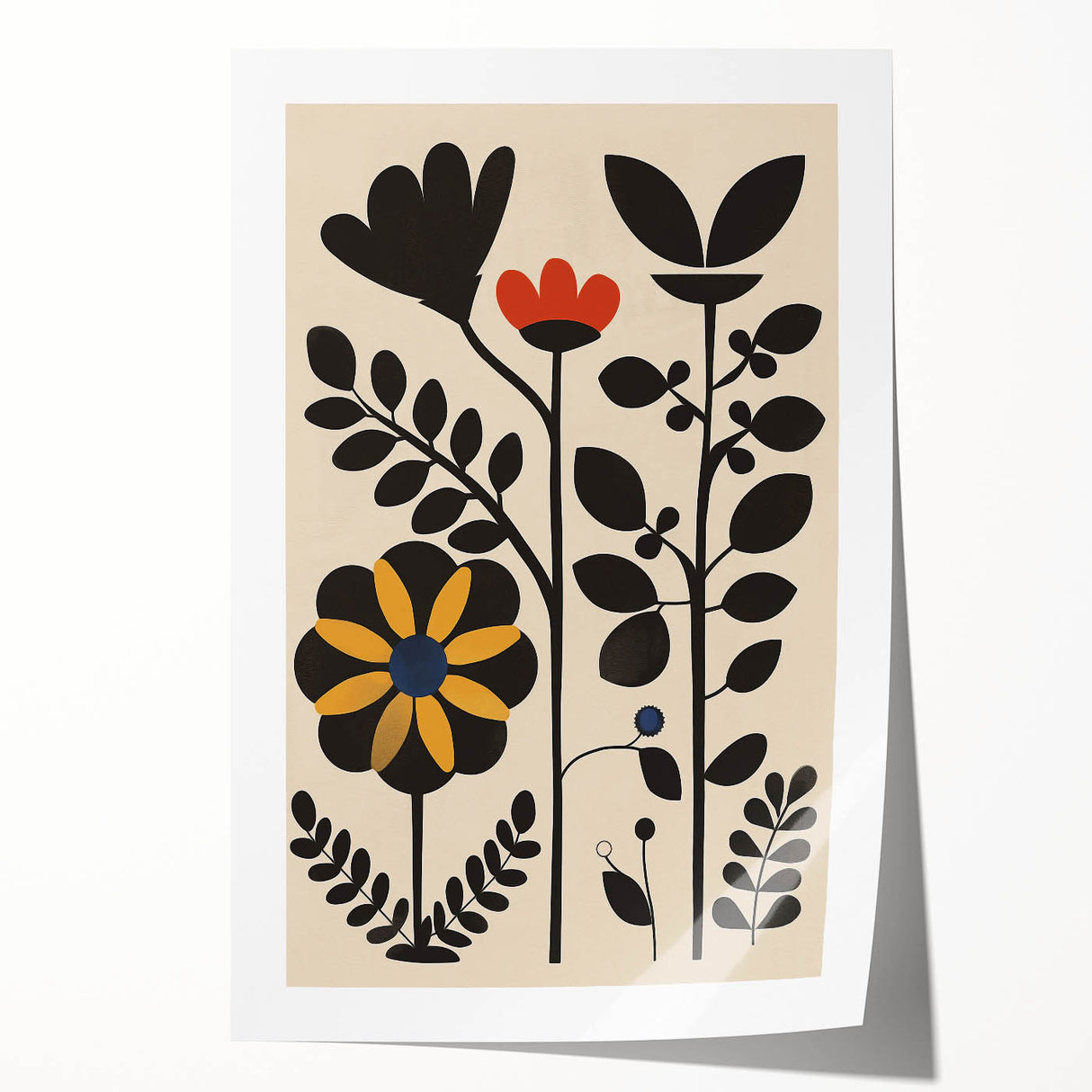 Scandinavian Wall Decor | Bold Minimalist Floral Nordic Art Print | Hygge