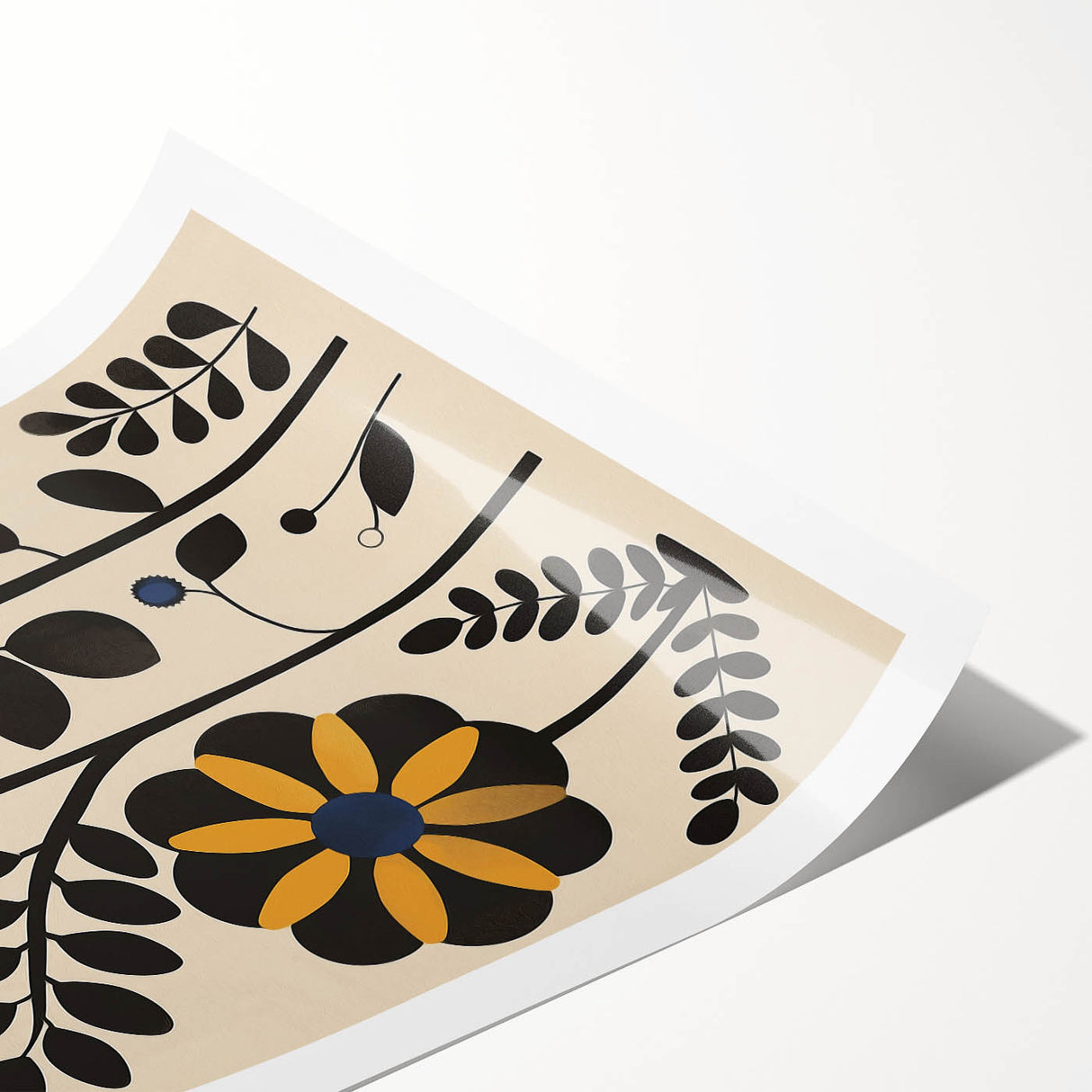 Scandinavian Wall Decor | Bold Minimalist Floral Nordic Art Print | Hygge