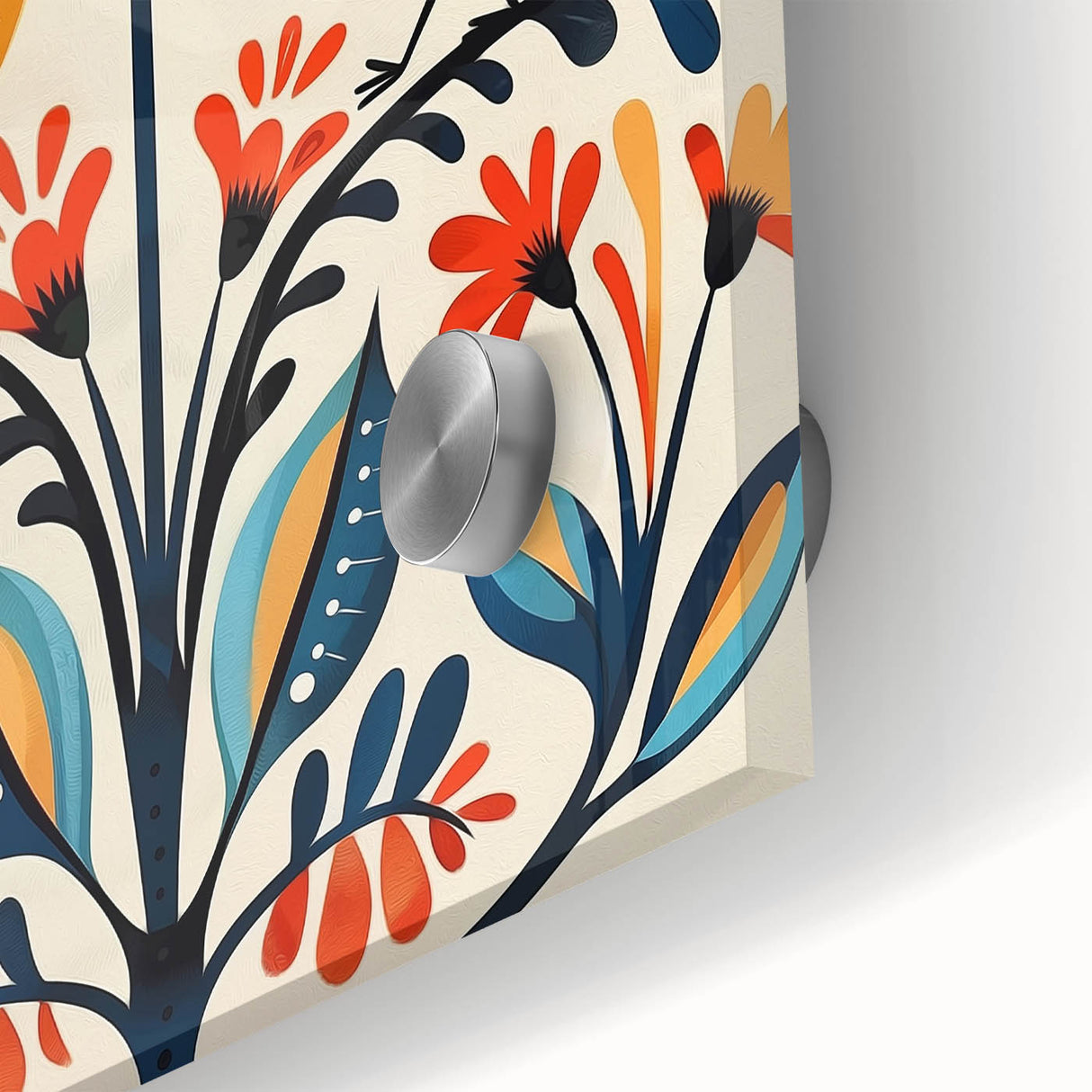 Scandinavian Wall Art | Vibrant Nordic Bird Floral Art Print | Hygge Style