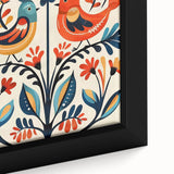 Scandinavian Wall Art | Vibrant Nordic Bird Floral Art Print | Hygge Style