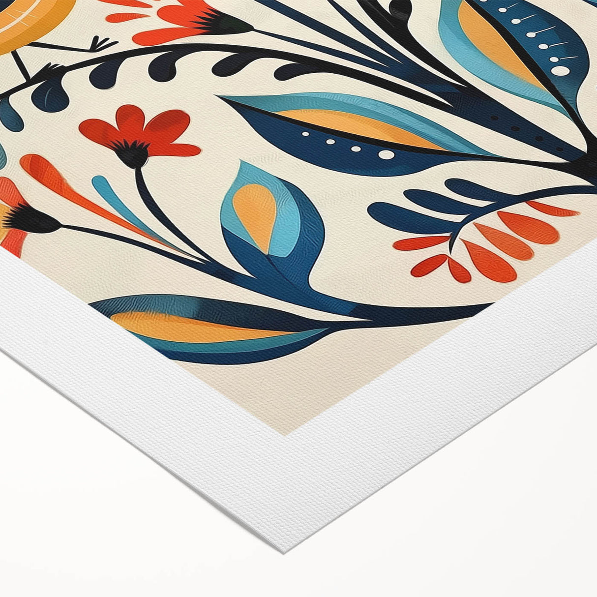 Scandinavian Wall Art | Vibrant Nordic Bird Floral Art Print | Hygge Style