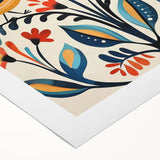 Scandinavian Wall Art | Vibrant Nordic Bird Floral Art Print | Hygge Style