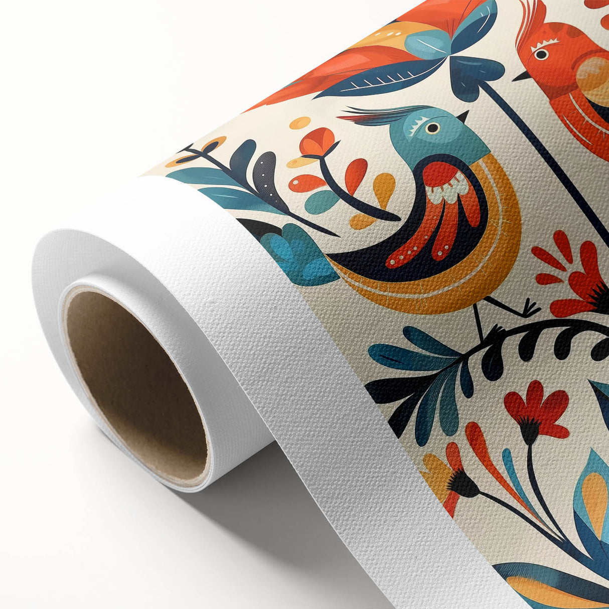 Scandinavian Wall Art | Vibrant Nordic Bird Floral Art Print | Hygge Style