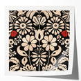 Scandinavian Floral Wall Art | Nordic Black and Beige Art Print | Hygge
