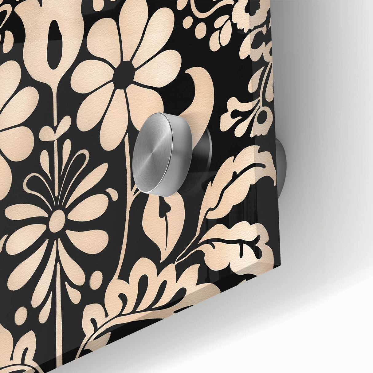Scandinavian Floral Wall Art | Nordic Black and Beige Art Print | Hygge