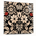 Scandinavian Floral Wall Art | Nordic Black and Beige Art Print | Hygge