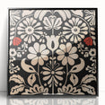 Scandinavian Floral Wall Art | Nordic Black and Beige Art Print | Hygge