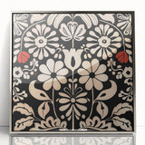 Scandinavian Floral Wall Art | Nordic Black and Beige Art Print | Hygge