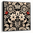 Scandinavian Floral Wall Art | Nordic Black and Beige Art Print | Hygge